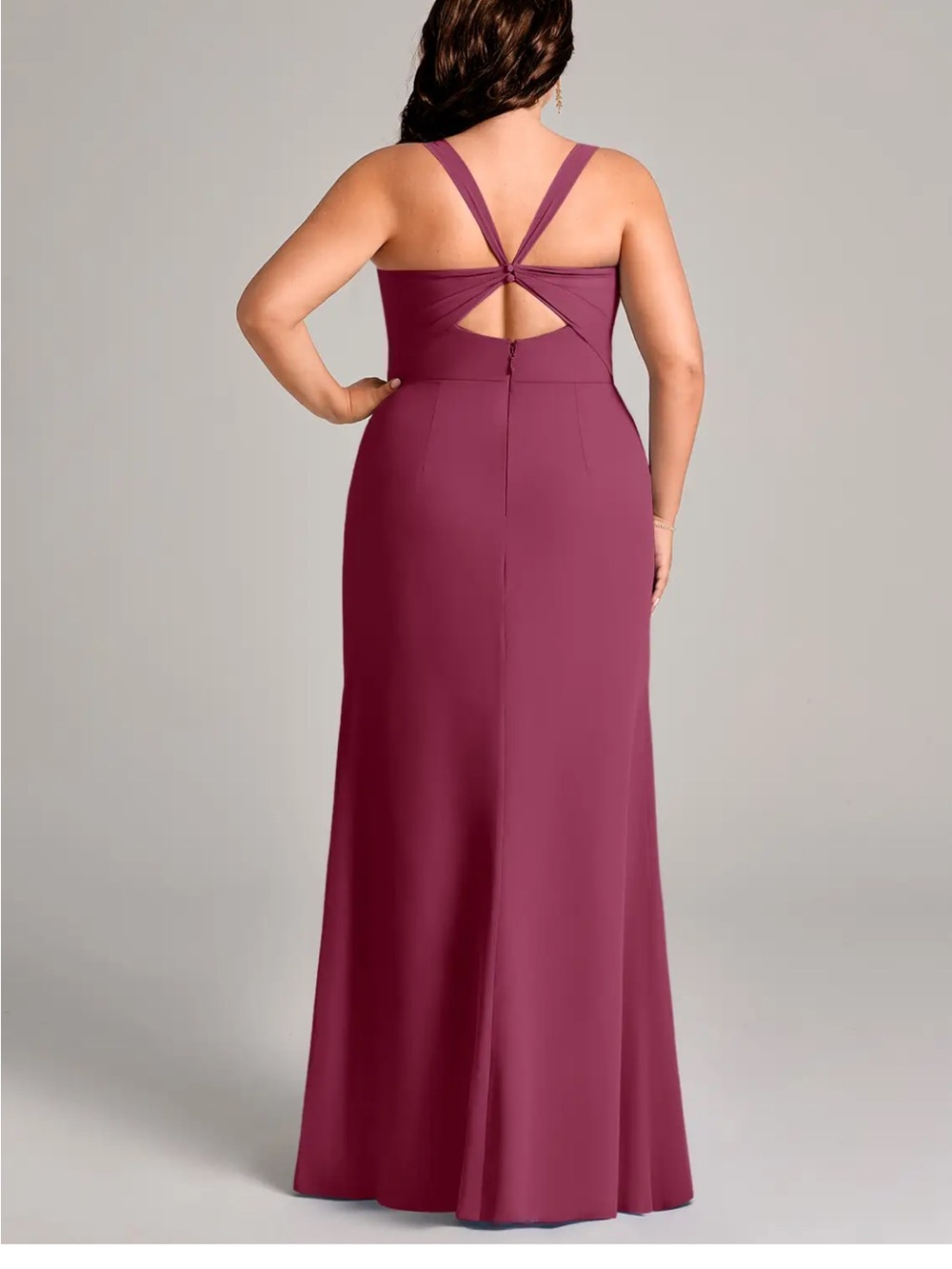 Azazie Mero Mulberry Square-Neck Dress - Picture 8 of 15